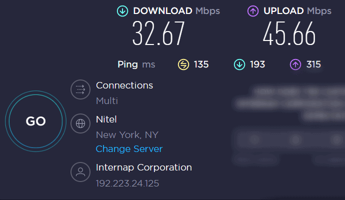 CactusVPN speed test US