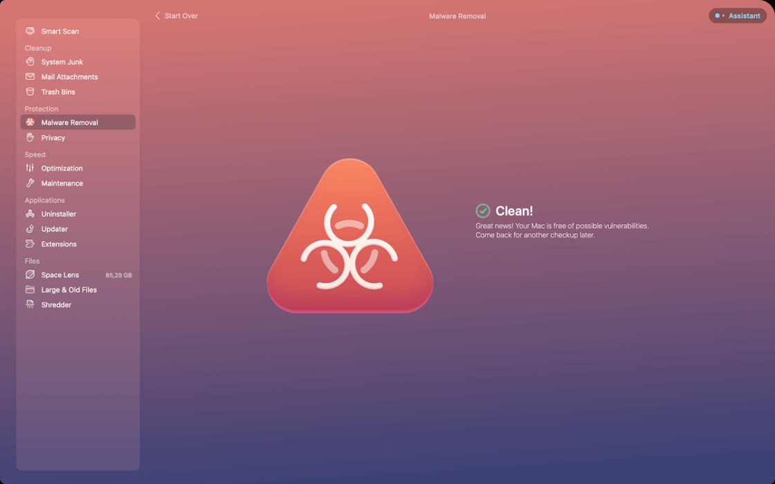 CleanMyMac X malware removal