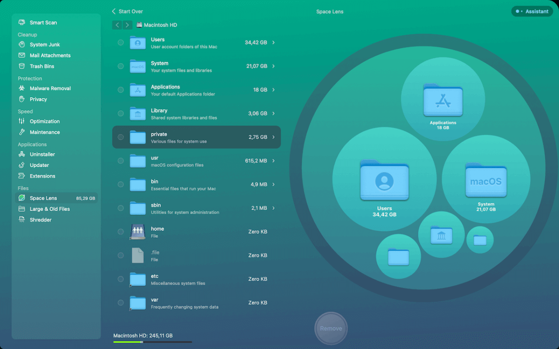 CleanMyMac X space lens