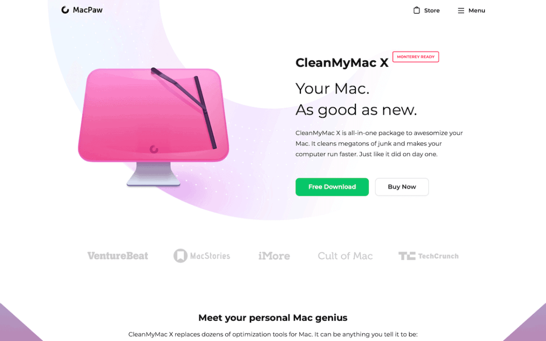 CleanMyMac X website