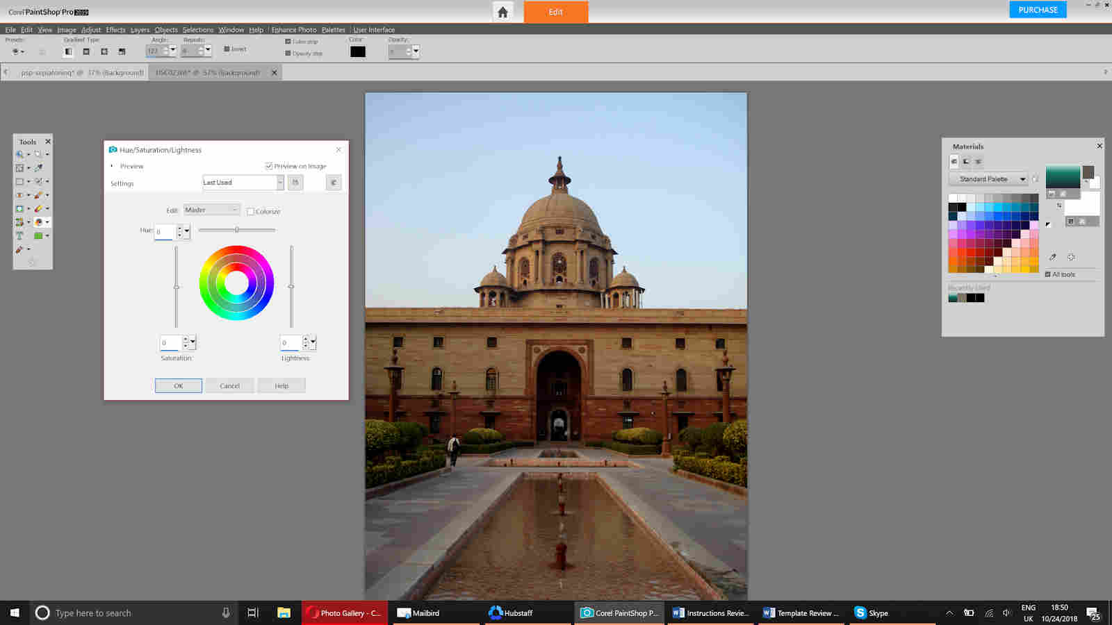 Setting up saturation in Corel PaintShop Pro