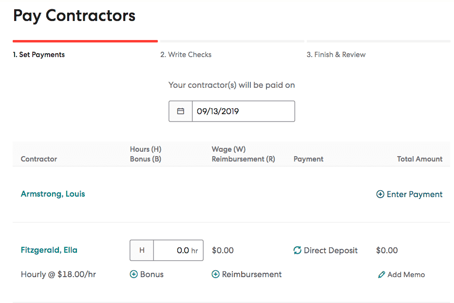 Paying contractors on Gusto