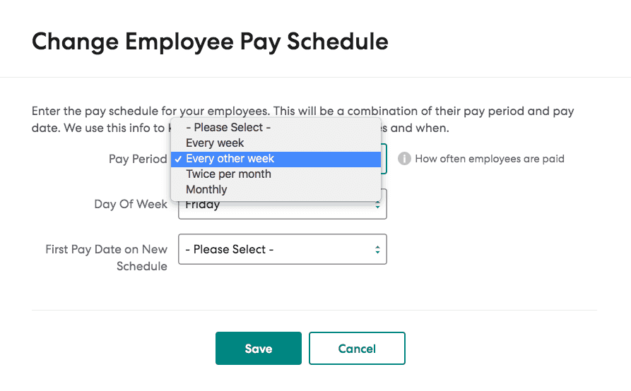 Gusto pay schedule