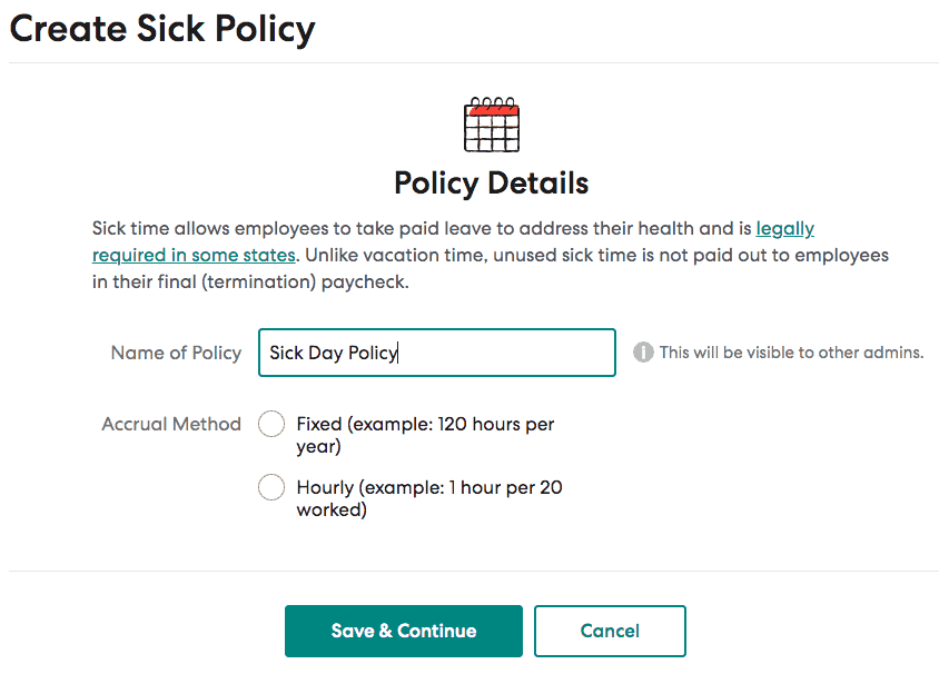 Sick policy