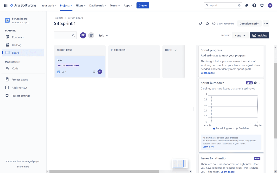 Jira Software reporting