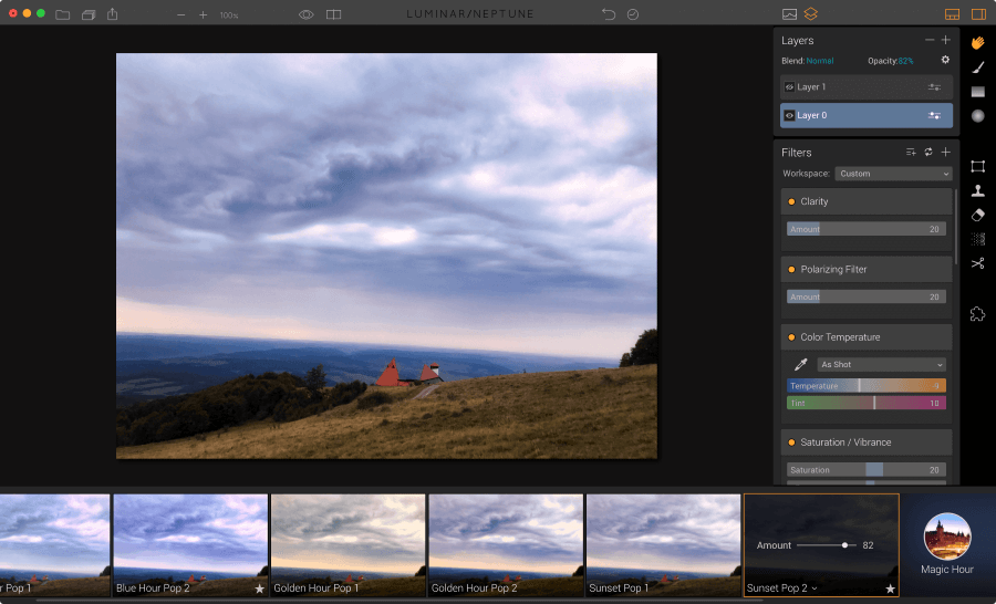 Image editing in Luminar