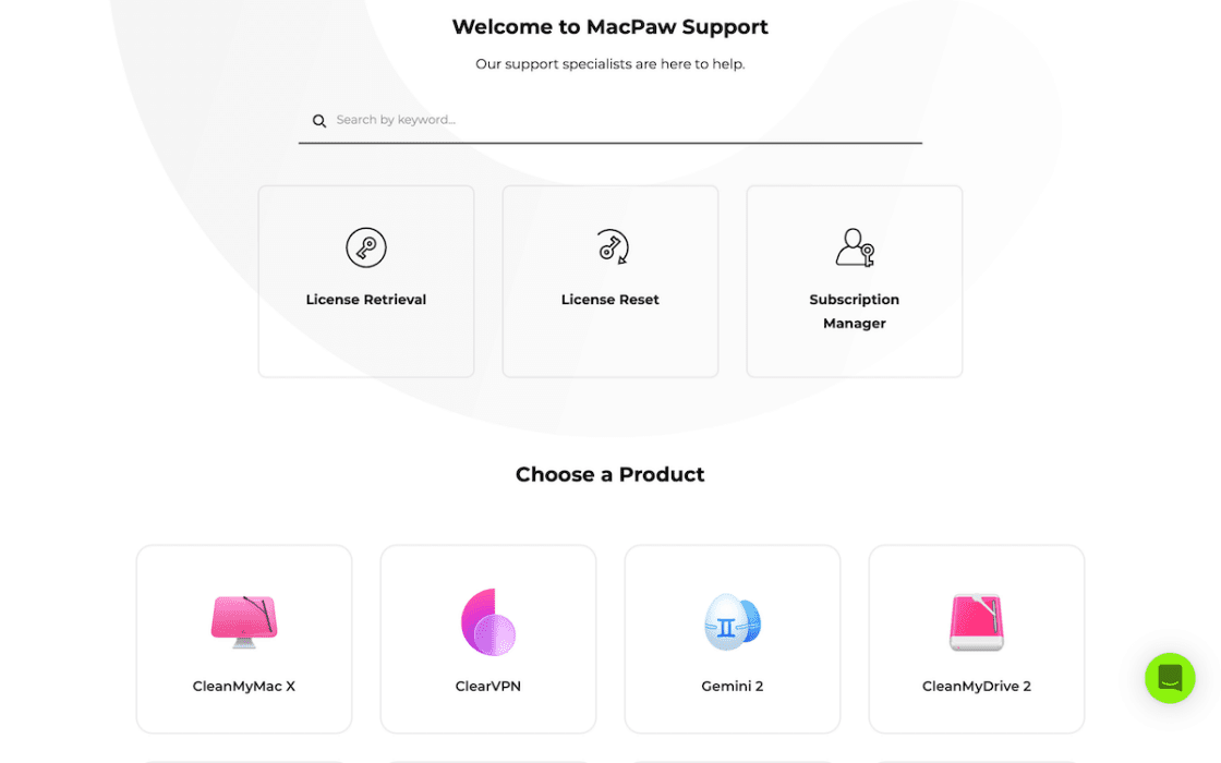 MacPaw support page