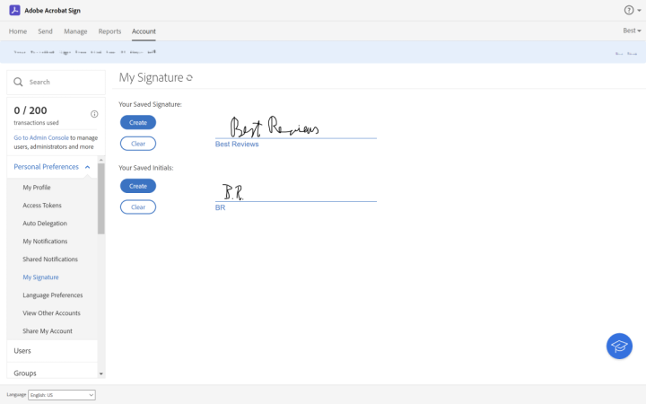 Adobe Acrobat Sign Signature & Initials