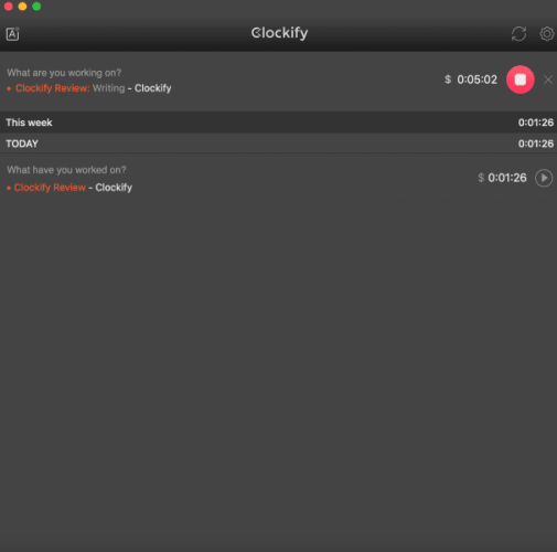 Clockify Time Tracker App