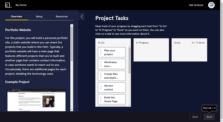 Codecademy Portfolio Projects Tasks
