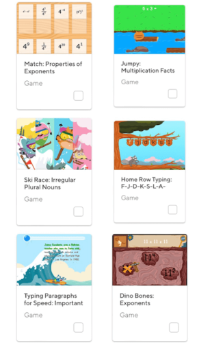Education.com Games List on Mobile