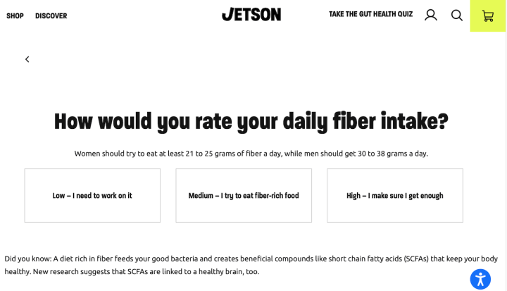 Jetson Gut Health Quiz