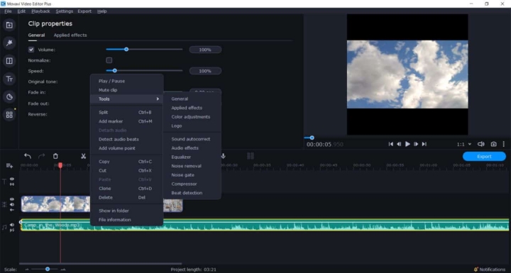 Movavi Video Editor Audio Editing