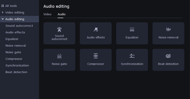 Movavi Video Editor Audio Tools