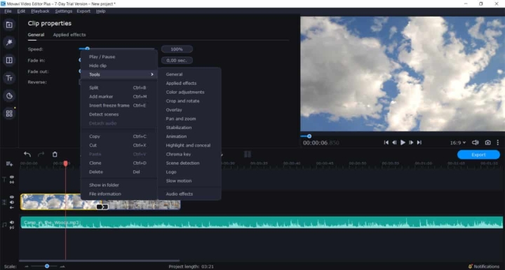 Movavi Video Editor Clip Editing