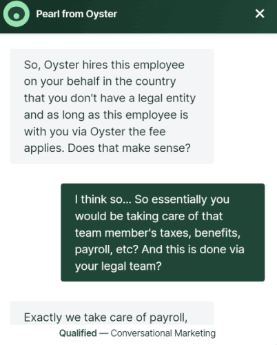 Oyster Live Chat