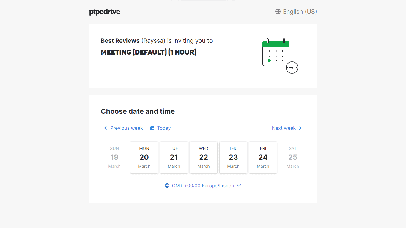 Pipedrive Scheduler Client View