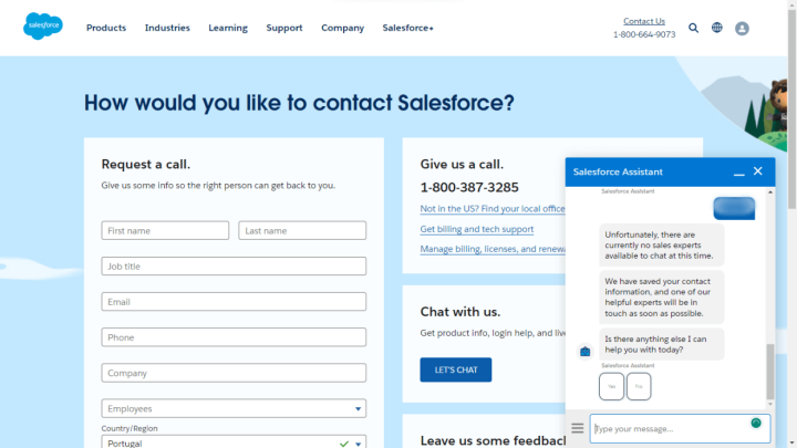 Salesforce Live Chat