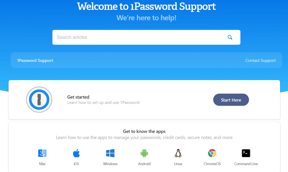 1Password support hub