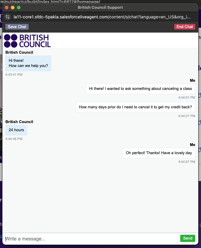 British Council Live Chat