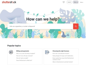 Shutterstock Support Page