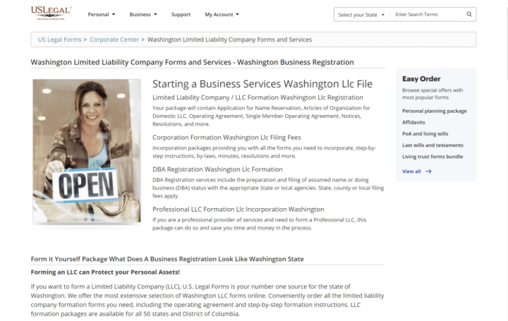 US Legal Forms Washington LLC Formation